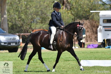 Gracie Humphries rode , 'Lonely Oak Hanky Panky' to win the Riding Pony Society class for Amateur Produced Show Pony N/E 14.2hh.