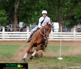 Shanon Williamson showing how it's done in the Boys 15 years and Under 17, Bonfield Bounce on Hiccup at the 2019 Kingstown Jamboree. 