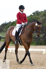Imogen Layfield from Luther College rode Asturias in the Senior 1.1 test, on the first day of the Ellanbrae Park Victorian Youth Dressage Championships.