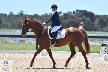 Miranda Ware rode Lets Jazzaround in the MotorOne Participation Preliminary 1.1 Junior.