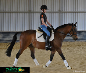 Burpengary Pony Club member, Ben Randal riding Harley during his Jayden Brown dressage lesson on Saturday during the Burpengary Summer School. 