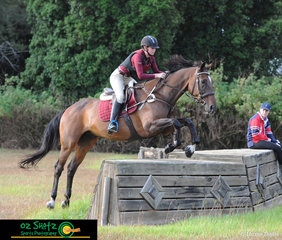 Over the Apex at Burpengary Equestrian Centre, Katherine Ferguson enjoying an early morning lesson with Brett Cantle. 