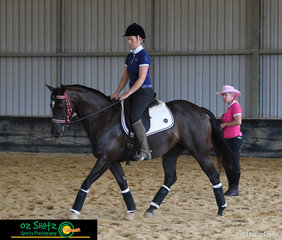Nikki France and her 5 year old Australian Riding Pony Carlton Park Pompeii passes under the watchful eye of showhorse judge Kim Durante on Friday afternoon.