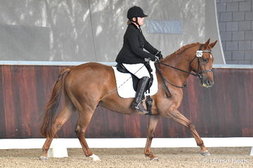 Lauren French from South Australia is pictured aboard the charming, 'Eden Eyre Mitchell' during the Equestrian Australia Para Equestrian CPEDN Grade IV Freestyle.