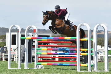 Kate Hinschen is pictured aboard, 'Finch Farm Cadel' during the Robertson-Smith Partners Equine Vets World Cup Qualifier.