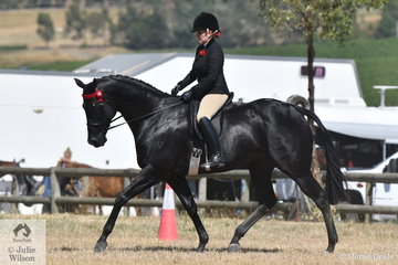 "It better be black"! Briony Randle rode, 'STR Tudor Park Starlett' to take second place in the Ring 2 class for Hack 16-16.2hh.