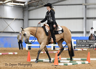 ICEE A DREAM RIDDEN BY CAROLYN JOHNSTON, IN THE NOVICE AMATEUR TRAIL