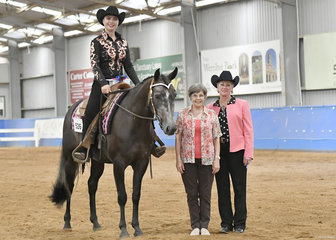 VICTORIAN CHAMPION CHRIS HOLMES RIDING SATCHMO'S MENSA CAT IN THE YOUTH 7-18 YEARS REINING
