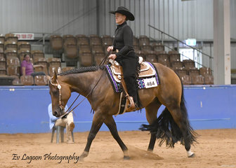 TRACY ATKINS RIDING CEEIN RADICAL IN THE NOVICE AMATEUR WESTERN HORSEMANSHIP
