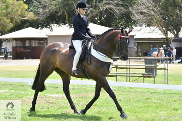 Natasha Moody rode Katie Ramsay's, 'Inafrenzy' to third place in the Child's Large Hack Championship.