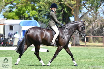 Kaitlin Labahn-Meyland had a successful day and claimed the Child's Small Show Hunter Hack Championship riding Vicki Berwick's, 'Dreamtime Xcalibur'.
