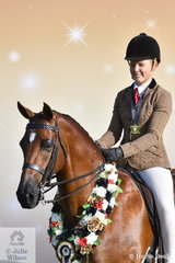 Isabella Bould rode Di MacDonald's super, 'Dunelm Icon' to win the Childs Large Show Hunter Galloway Championship for the third consecutive year. Tomorrow Dunelm Icon will be vying for his third Barastoc Open Hunter Championship.