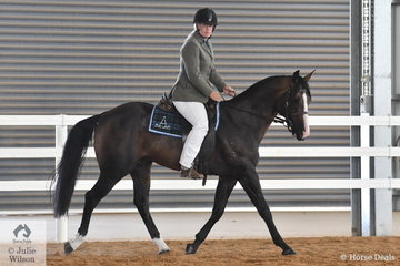 Hayley Hinchcliffe rode her, 'Doublehaich Whataclassic' to take third place in the class for Stallion Hack Five years and Over, Over 15hh.