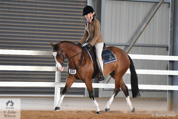 The Prithard family's, 'Tocal Indigo' is pictured during the Hack Challenge. The Hack Challenge involved the best score after completing two hack patterns and one dressage test.