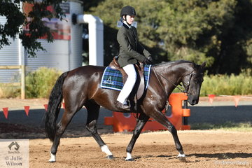 Marney Healey rode, 'Creagans Just Stylish' to take equal second place in the class for Junior Rider Under 13 Years.