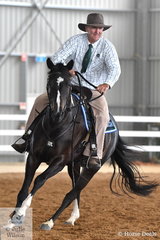 Ian Gladman is pictured abaord his popular, 'Coleslea Cash' during the Time Trial section of the Four Year Old Maturity.