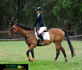 After a fabulous clear round in the EvA60 Junior class putting them in first place after the jumping, Tahlia Cowan on Tennessee Whiskey walk out of the arena relaxed and pleased with their efforts at the Sydney Eventing Summer Classic.