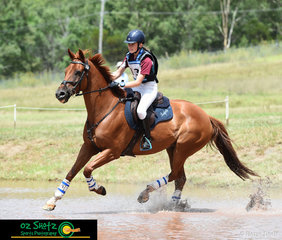 Mount Baron with his new rider, Bridgette Dalmau compete together in the EvA80D Junior class at the Sydney Eventing Summer Classic..