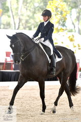 Dedicated NSW dressage rider, Shaun France is pictured aboard her 'Rionnarc' during the Netier Prix St Georges CDN.
