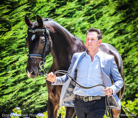 Jim Walshe and Montebelle looking dapper at the Dapple Eq - Trot Up on Thursday afternoon.