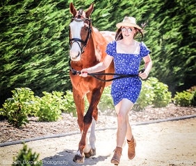 Matilda McCarroll and Kirby Park Masquerade at the Dapple Eq - Trot Up on Thursday afternoon. They lead the Gubbins Pulbrook Group CCN1*-L JNR on 29.5 penalties (70.50%) heading into Cross Country tomorrow.