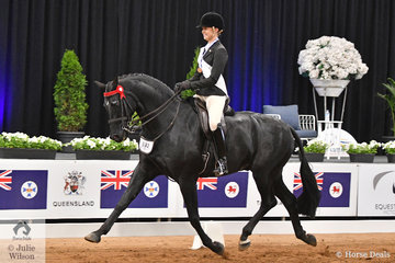 Riding for Queensland, Mikayla van Kampen took third place in the Rider 18-25 Years Championship aboard "Hollingrove Sorrento".