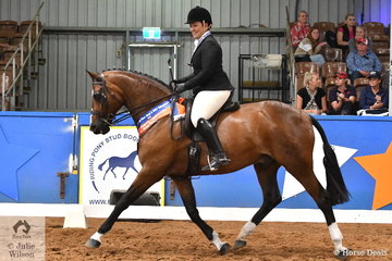 Riding for South Australia, Andrea Merry rode her lovely, 'Quantador' by Quarterback to claim the Small Show Hunter Hack Runner Up award.