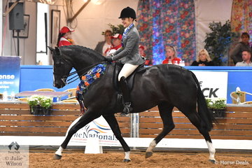 Stephanie Barrington has had a great deal of success at the Nationals since she was a little girl, but never, until today has she won a Championship with her own horse. She rode her beautiful Warmblood mare, 'Rebelle' by Rodrigo III to take out the Small Show Hunter Hack Championship and with it the Laura Thomas Memorial prize.