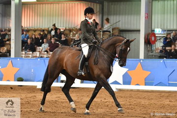 Representing South Australia, Charlie Hunt rode Julie Payne's, 'Roxleigh Frederica' by Fisherman's Friend to take out the the Large Hunter Hack Runner Up award.