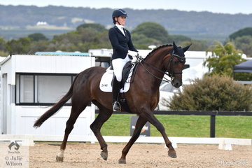 Georgia Haythorpe rode , 'LA Joy Eden ' to claim the Medium Championship on the final day of the Serata Equine Victorian Dressage Festival.