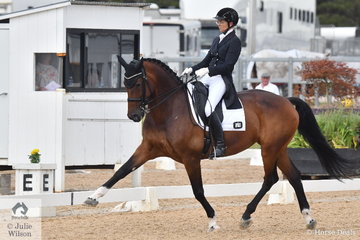 Lone Jorgensen rode Pauline Carnovale's Corinna to second place in the FEI Grand Prix CDI3*, scoring 70.10%.