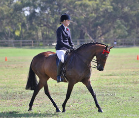 Joanne Stewart rode "Kolbeach Contessa" to win one of the Open Heavyweight Small Galloway classes.