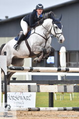 Kate Hinschen from NSW jumped a clear round riding Oaks Ventriloquist in the Open 130cm Art. 238.2.1.