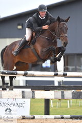 Well know showjumping rider and accountant, Tim Clarke rode Diarrit in the Open 130cm Art. 238.2.1.
