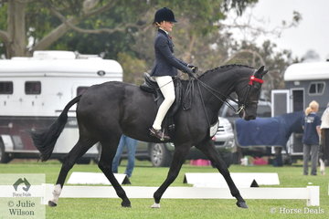 Hanna Bufton is pictured working out during the class for Child's Large Hack riding her wonderful and well performed, 'Towering Inferno'.