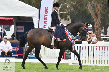 Riley Marrin rode Katie Ramsay's, 'Inafrenzy' to claim the Barastoc 2020 Child's Large Show Hack Championship.