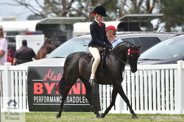 Ivy Aikman rode Joanne Dean's, 'Langtree Unique' to take third place in the 2020 Barastoc Small Pony Championship.