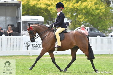 Having a great show, Annabelle Richardson rode Trinette Crawford's. 'Braeburn Park Spring Dance' to take out the Barastoc 2020 Medium Pony Championship.