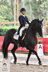 Popular New Zealand rider, John Thompson rode his own, 'JHT Chemestry' by Connaisseur out of a Johnson mare to take fourth place in the Willinga Park Grand Prix CDI4* with 68.478%.