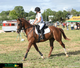 Getting ready to start their round of the 14 Years and Under Show Jumping was Jazmin Waddell on her rising 15 year old English Riding Pony, Skibbcrean Neat Az.