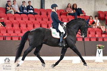 Talented New Zealand rider, John Thompson was yet another to score a personal best in the Grand Prix Freestyle CDI 4*. He rode his  nine year old Dutch Connaisseur stallion, 'JHT Chemestry' to take third place with 75.025%.