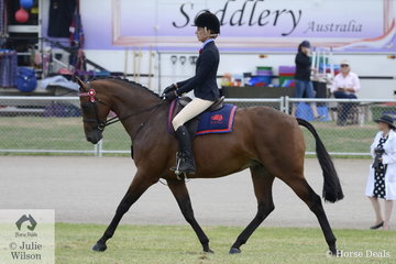 Paige Richards rode Eileen Clarke's, 'Thamesbury Contendress' to win the class for Ridden ANSA Mare/Gelding 15-16hh.