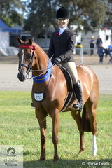 Trinette Crawford rode Belinda Sibley's , 'Time Square' to win  the class for Open Lightweight Galloway 14-14.2hh.