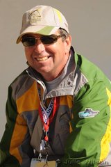 Australian Chef de Mission, Brett Mace keeps his eye on the Endurance Team during the competition that began at 7am and with the winner crossing the line about eleven hours later.