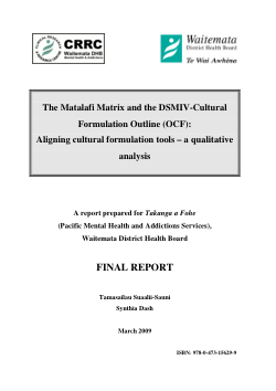 Item - The Matalafi Matrix and the DSMIV-Cultural Formulation Outline ...