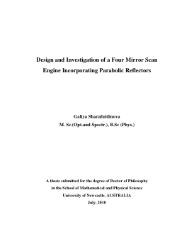 Item - Design and investigation of a four mirror scan engine ...
