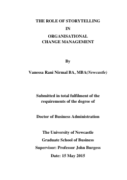 Item - The role of storytelling in organisational change management ...