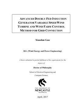 Item - Advanced doubly fed induction generator variable speed wind ...