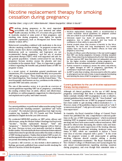 Item - Nicotine replacement therapy for smoking cessation in pregnancy ...