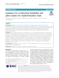 Item - Guidance for conducting feasibility and pilot studies for ...